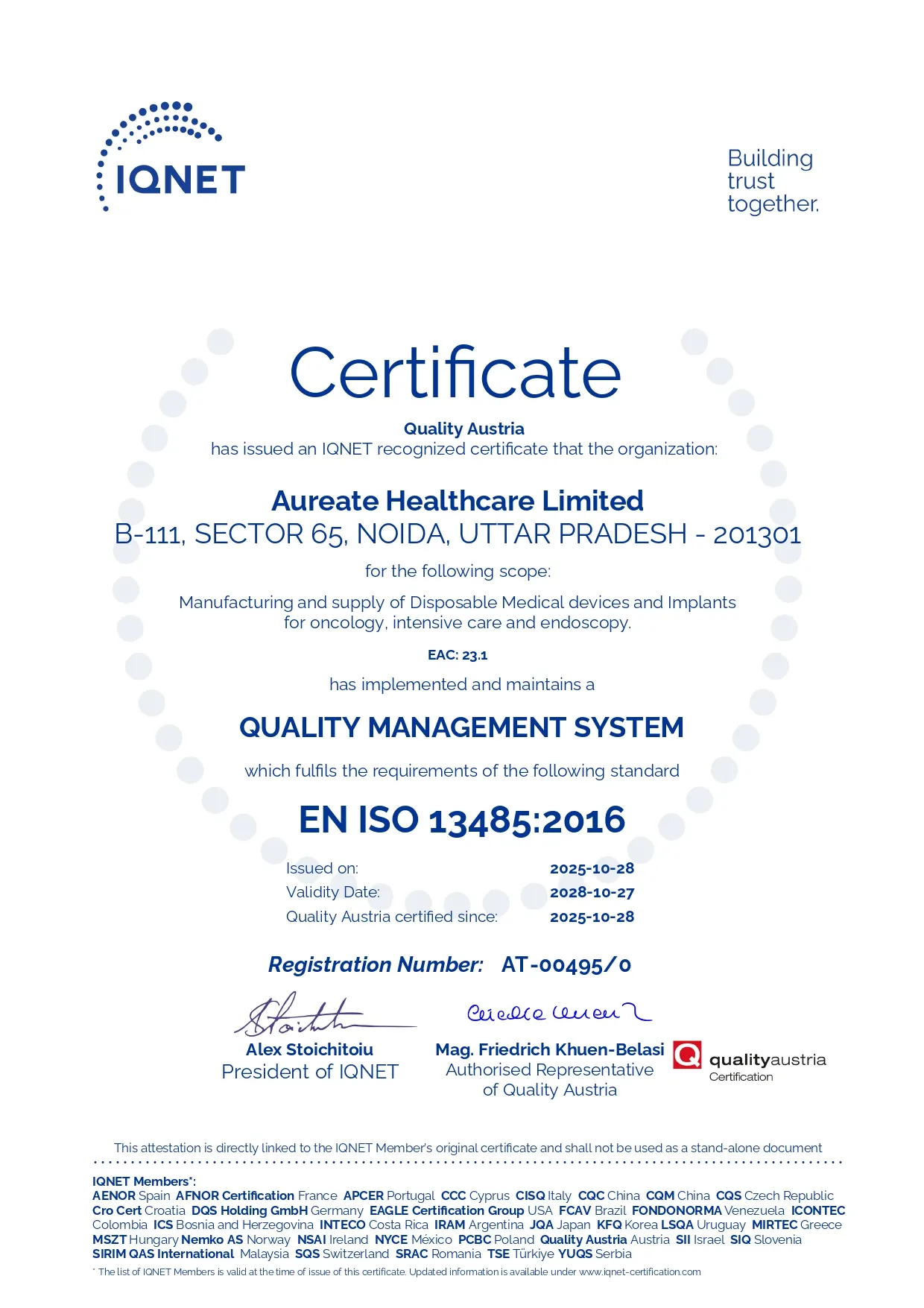 Quality Certificate 2